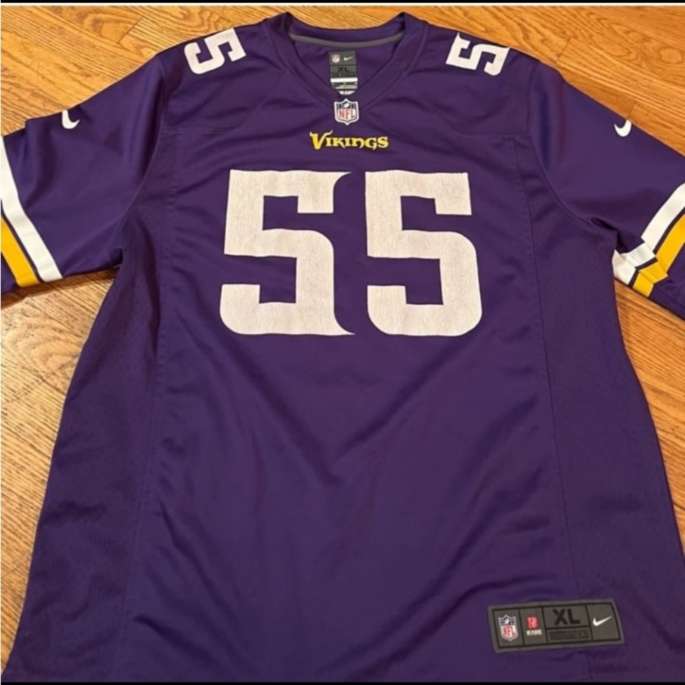 Chris Barr Nike Purple and White Vikings Jersey